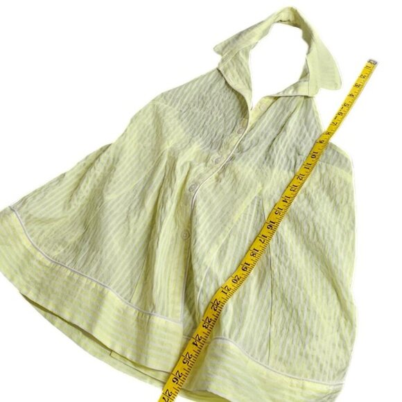 Anthropologie Button-Front Halter Swing Blouse Open Tie Back Striped Size Small - Picture 10 of 11